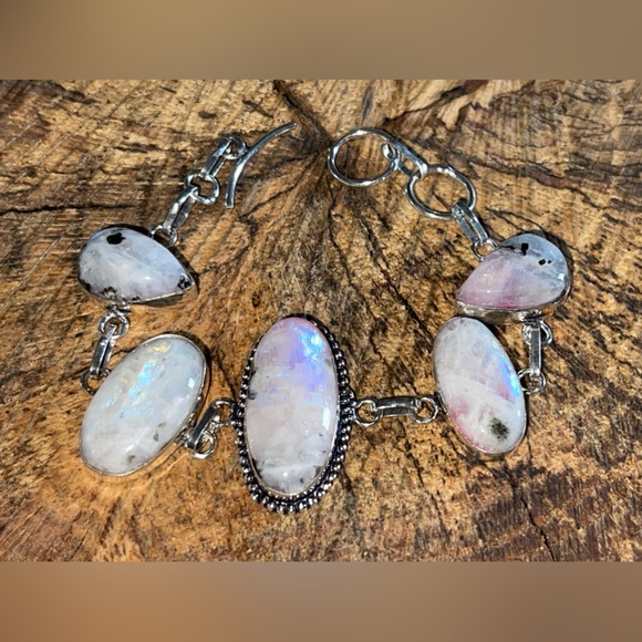 Rainbow Pink Moonstone Bracelet 6 1/2” - 7” - Picture 10 of 10